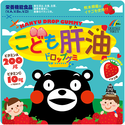 картинка Жевательные рыбий жир + витамины вкус клубники UNIMAT RIKEN