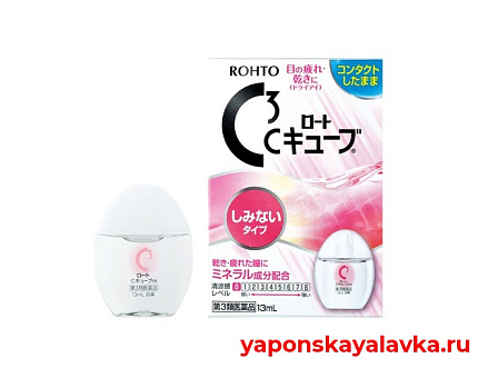 картинка Увлажняющие капли для глаз без холодка Rohto C3 Cube