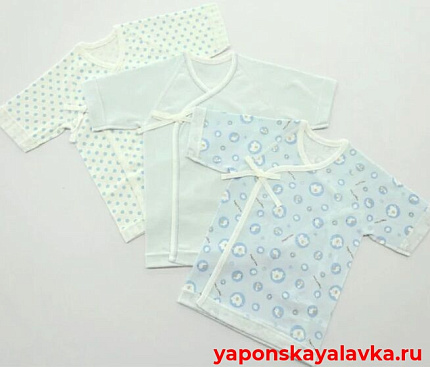 картинка Распашонки набор 3 шт голубой 50см