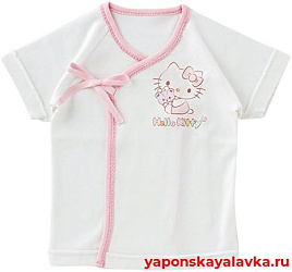 Распашонка 50см-60см с ворсом Hello Kitty белая